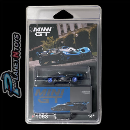 Mini GT 1:64 Bugatti Bolide Presentation – Black Blue #1063