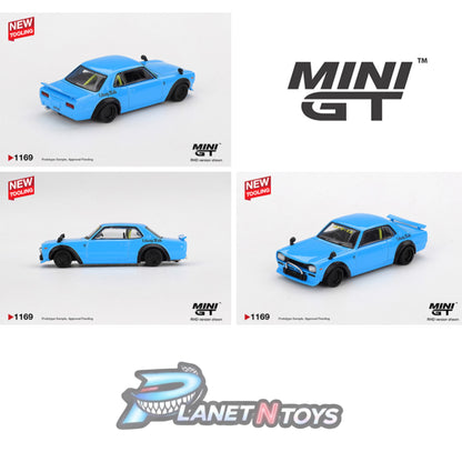 Mini GT 1:64 Nissan LB★Works HAKOSUKA – Baby Blue