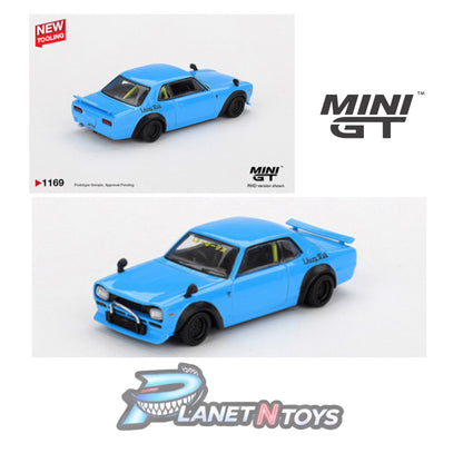 Mini GT 1:64 Nissan LB★Works HAKOSUKA – Baby Blue