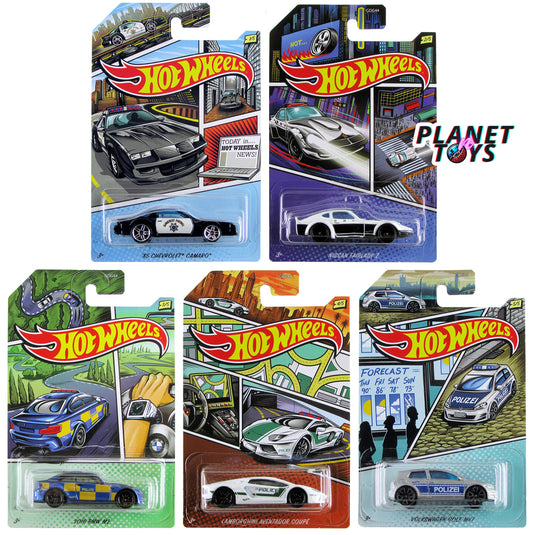 Hot Wheels Silver Series Police 2020 Set 5/5 (Chevrolet, BMW, Lamborghini, Nissan, Volkswagen)