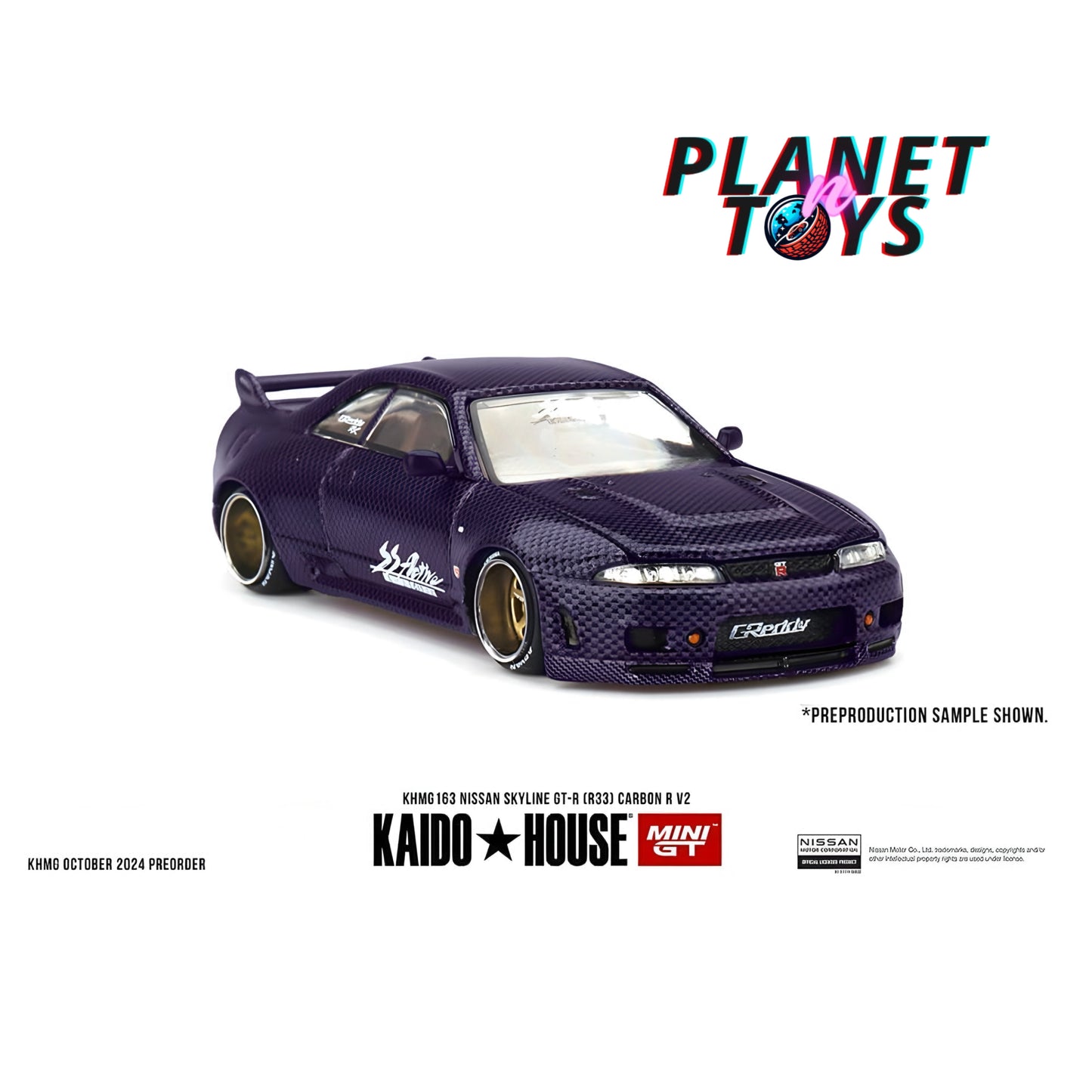 Kaido House x Mini GT 1:64 Nissan Skyline GT-R (R33) Active Carbon R V2 – Purple Carbon