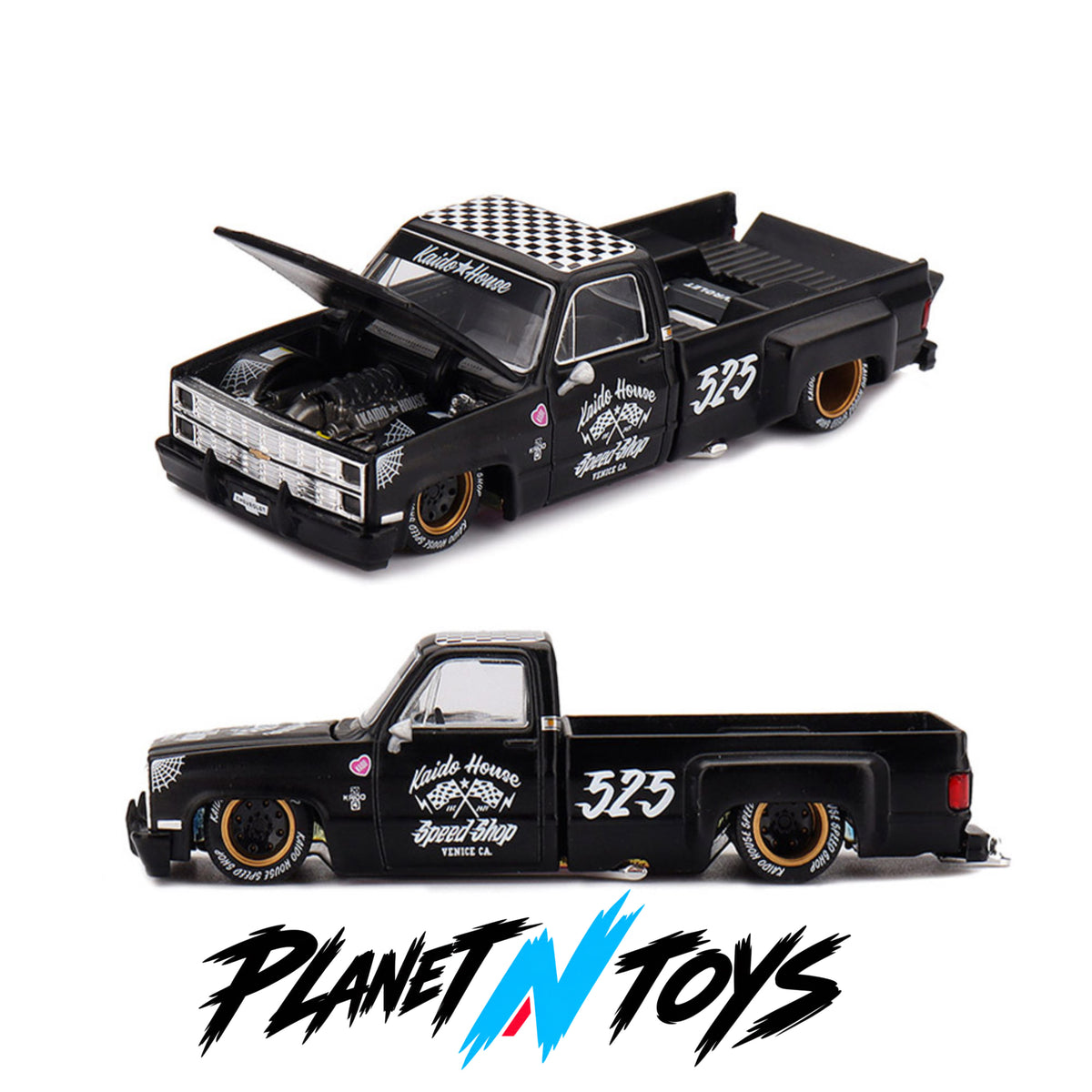 Kaido House x Mini GT Chevrolet Silverado Dually Hot Rod V1 – Flat Black