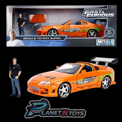 Hollywood Rides Fast and the Furious Toyota Supra 1:24 Scale Die-Cast Metal Vehicle with Brian Figure