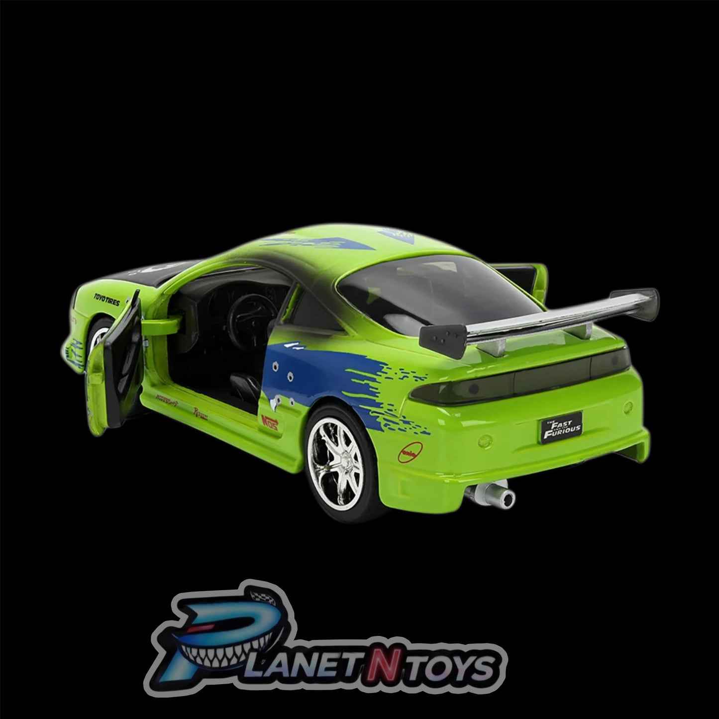 Fast and the Furious Brian's 1995 Mitsubishi Eclipse Damaged Glossy Green 1:32 Scale Die-Cast Metal Vehicle