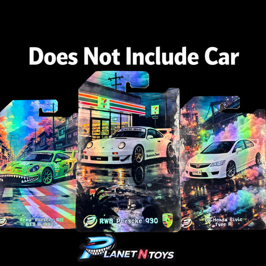 I Put the CARD You Put the Car - Customs Cards Background to attach any 1:64 Diecast Car Made by Planet N Toys