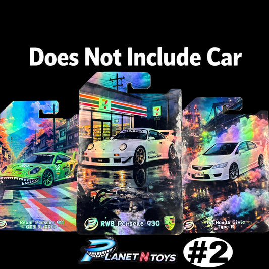 #2 I Put the CARD You Put the Car - Customs Cards Background to attach any 1:64 Diecast Car Made by Planet N Toys (copia)