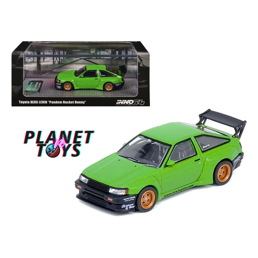 Toyota AE86 Levin Pandem Rocket Bunny Green Inno64 Scale 1/64