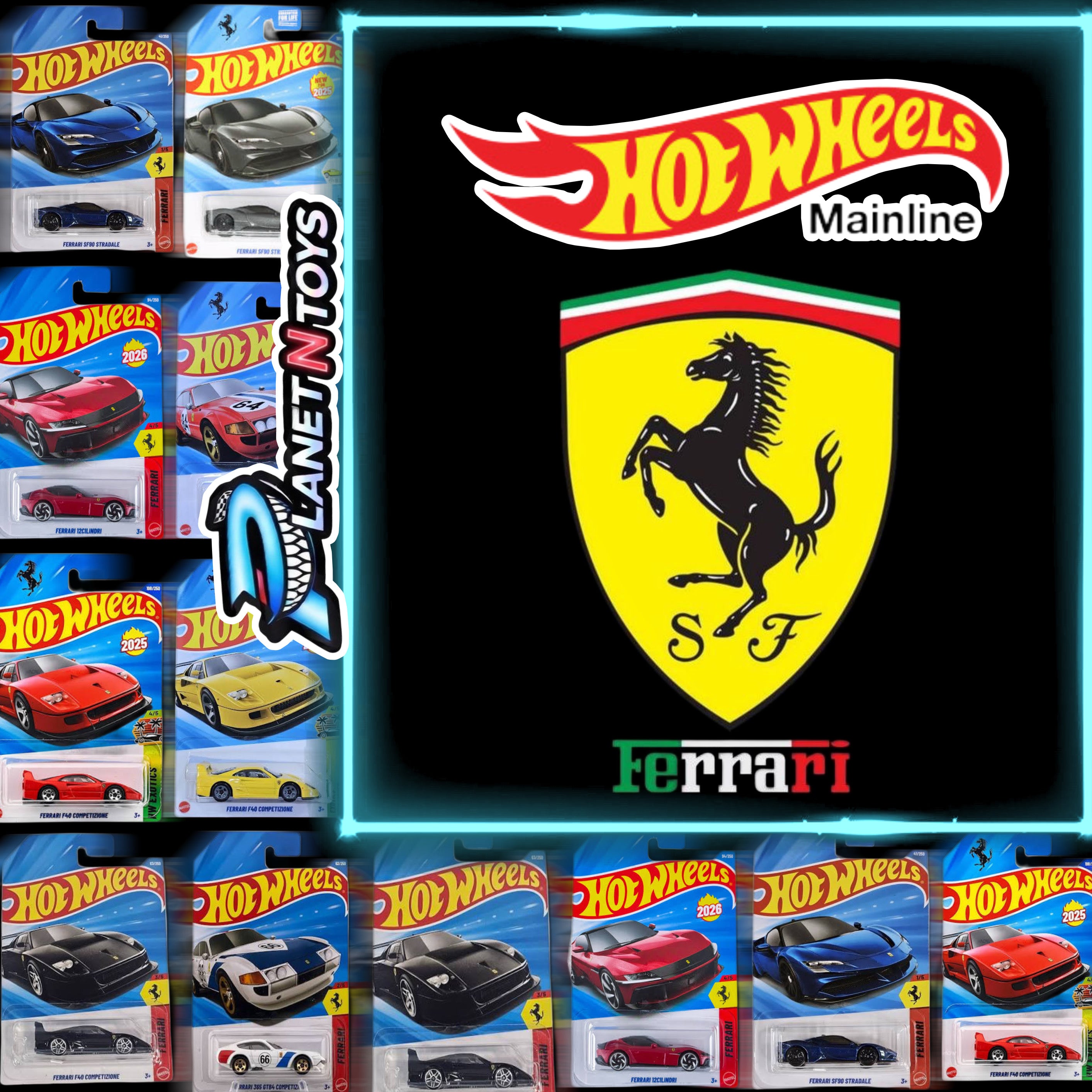 HotWheels Ferrari Mainline diecast 1:64(European,12cilindri