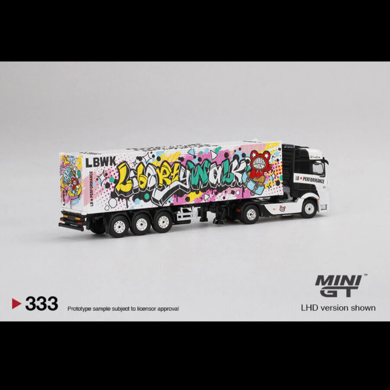 Mini GT 1:64 Mercedes-Benz Actros w/ 40 Ft Container LBWK Kuma Graffiti #333