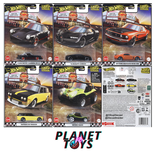 Hot Wheels Premium Boulevard #121-#125 (Porsche, Bugatti, Mustang, Datsun, Meyers) Set 5/5