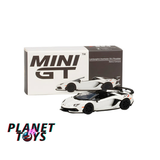 Mini GT Lamborghini Aventador SVJ Roadster Bianco Canopus