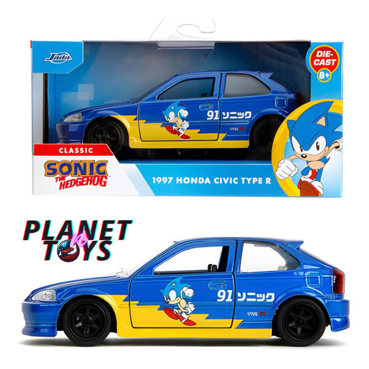 Jada 1:32 Classic Sonic The Hedgehog 1997 Honda Civic Type R
