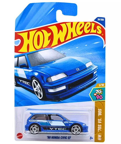 Hot Wheels Honda Mainline Diecast Cars (Assorted 1:64 Civic, Prelude, CR-X)