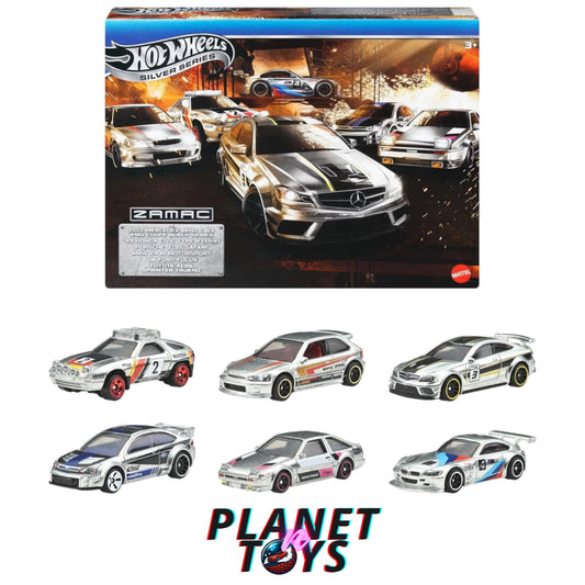 Hot Wheels 2025 Silver Series Zamac 6 Pack (BMW, Toyota, Honda, Mercedes-Benz, Porsche, Ford)