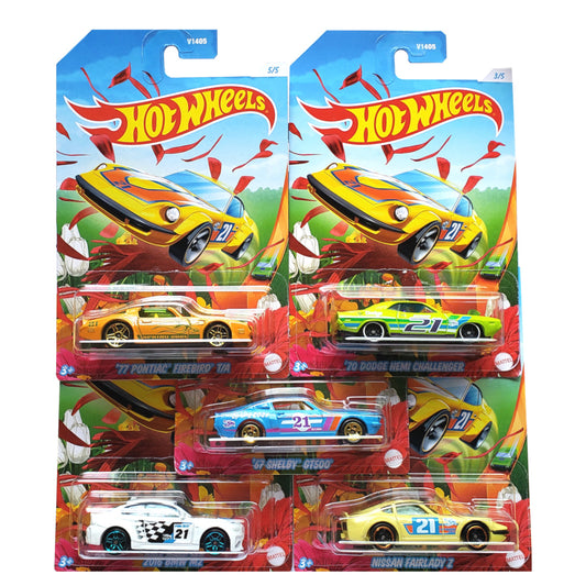 Hot Wheels KROGER Exclusive Holiday EASTER spring RACE SET Bunny Rabbit Tampo (BMW, Nissan, Dodge, Shelby, Pontiac)