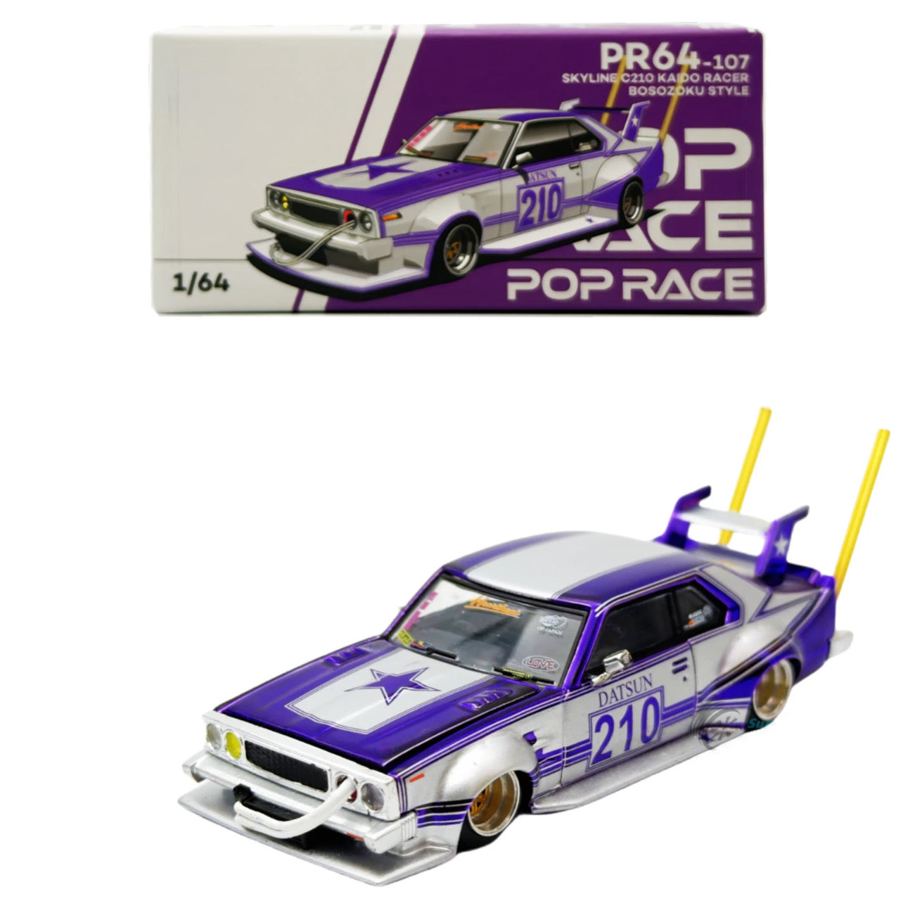 Pop Racer Assorted Models 1:64 Diecast Cars Ultra High-End Removable Parts