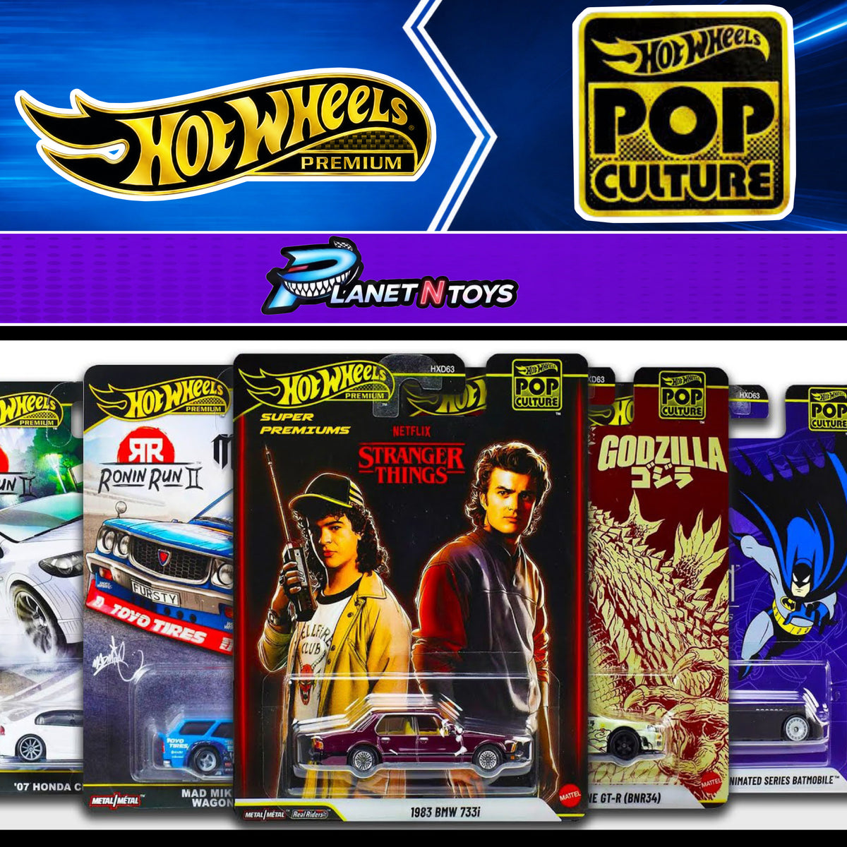 Hot Wheels Premium Pop Culture 1:64 Assorted Diecast