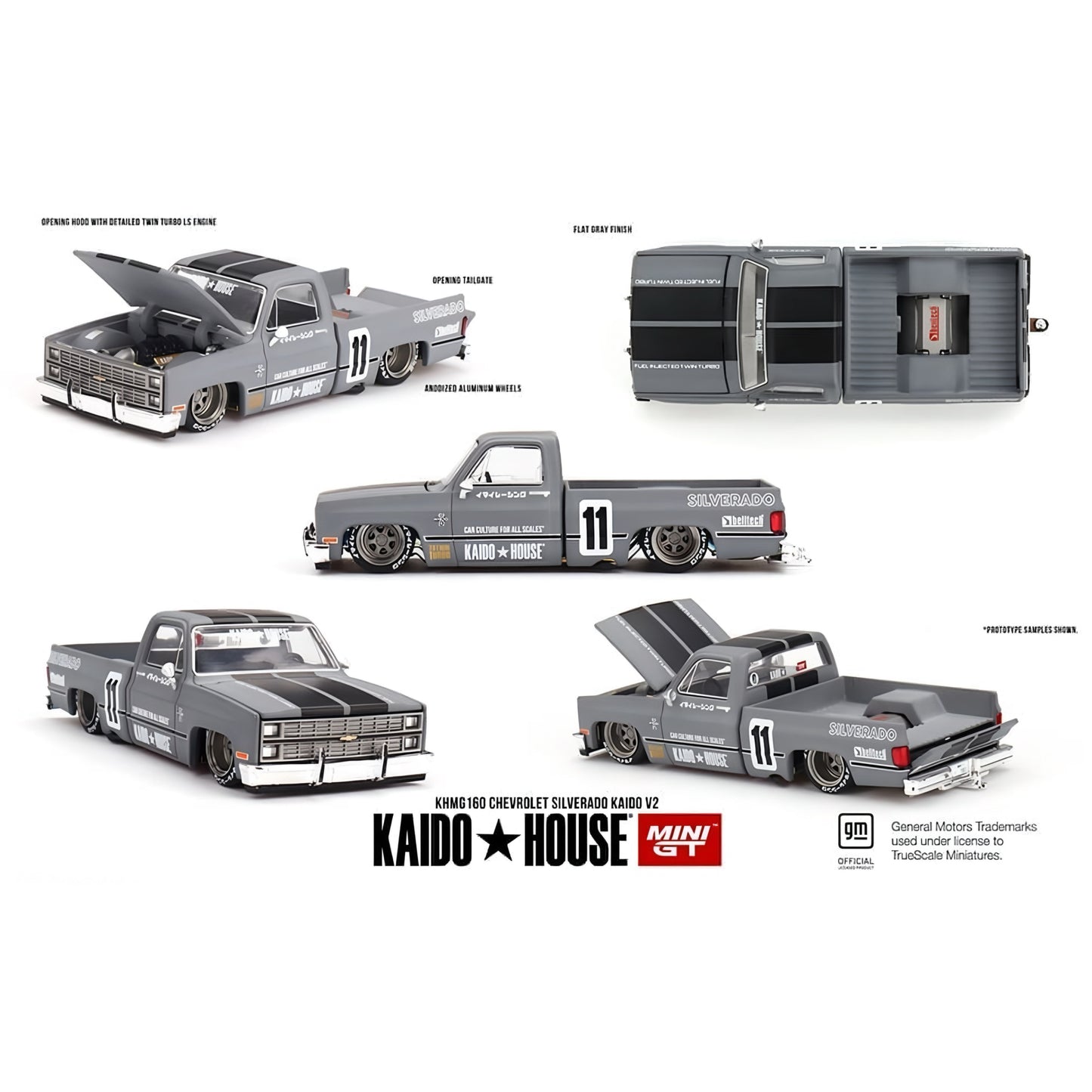 Kaido House x Mini GT 1:64 Chevrolet Silverado Kaido V2 – Grey