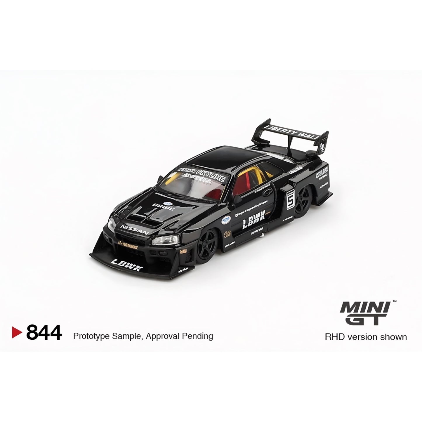 Mini GT 1:64 Nissan LB-ER34 Super Silhouette Black #844