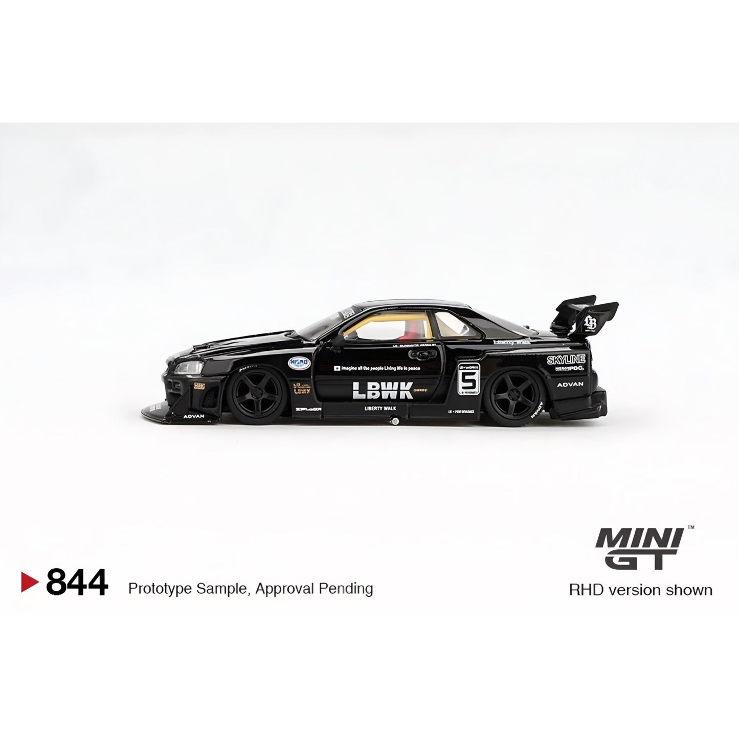 Mini GT 1:64 Nissan LB-ER34 Super Silhouette Black #844