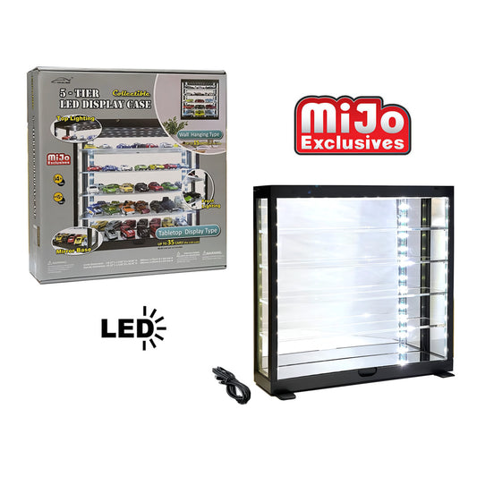 Showcase 1:64 Wall Mount 5 Tiers USB Powered LED Black with Mirror Back – MiJo Exclusives