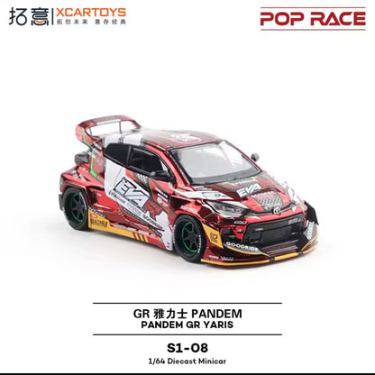 Pop Racer Assorted Models 1:64 Diecast Cars Ultra High-End Removable Parts