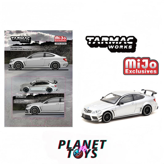 Tarmac Works 1:64 Mercedes-Benz C63 AMG Coupé Black Series – Silver Metallic